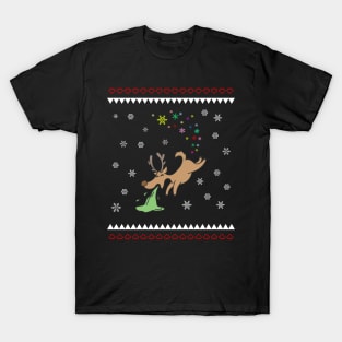 Ugly Christmas Drunk Reindeer T-Shirt